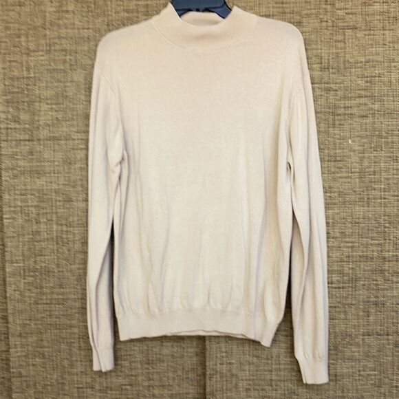 Pronto Uomo silk cotton fine knit mock neck sweater color taupe - Picture 1 of 4